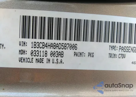 2010 Dodge Caliber Sxt from USA, damaged, VIN 1B3CB4HA8AD587006